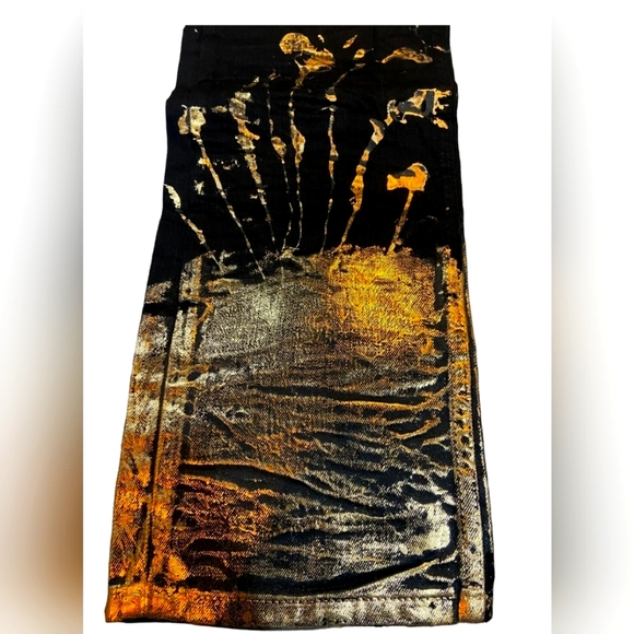 Rare Heritage America Black jeans Golden Splatter 32w 33L - Picture 2 of 9